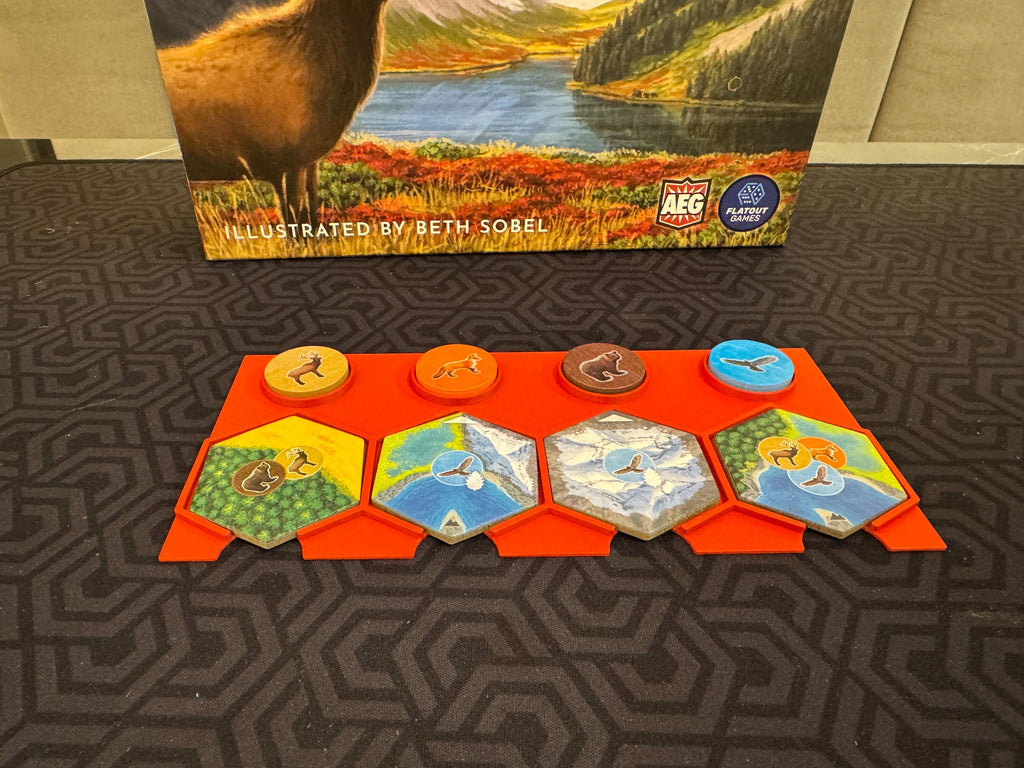 3D-Printed Cascadia Habitat Tile and Wildlife Token Pairs Holder/Tray