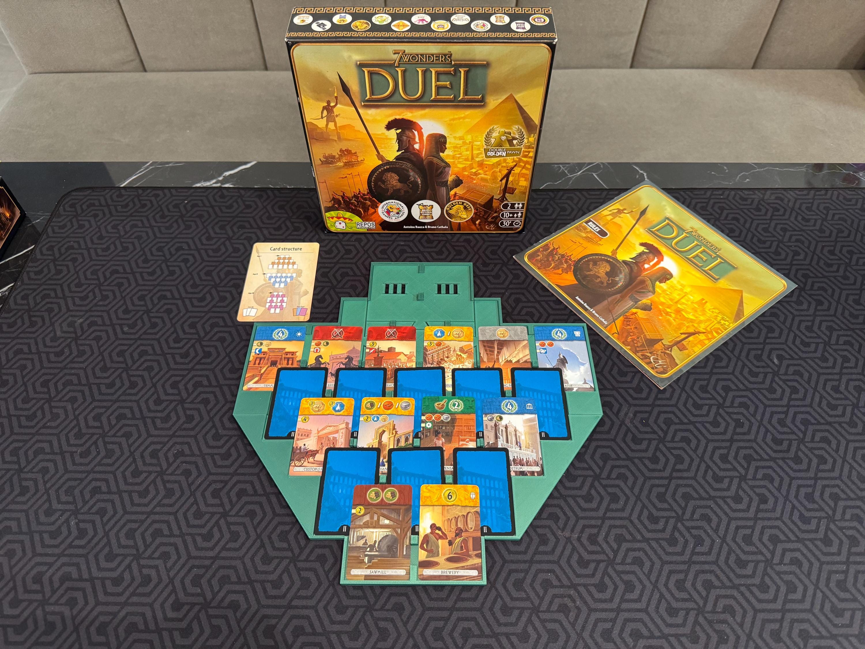 7 Wonders Duel Card Holder with Agora Expansion: 3D Printed Game Organizer
