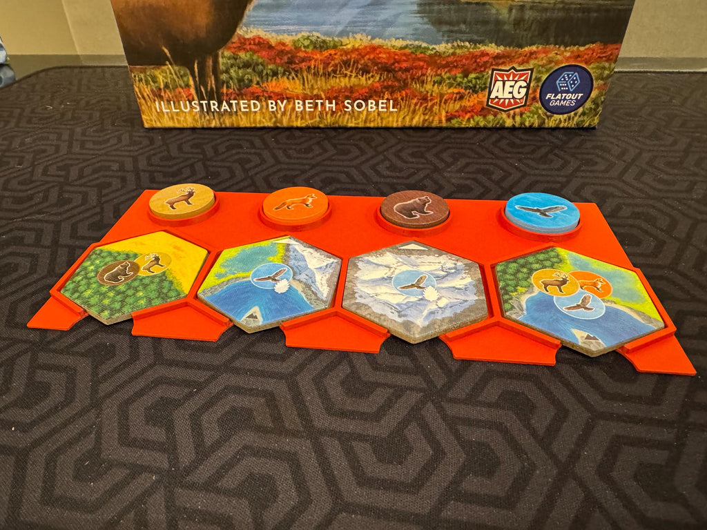 3D-Printed Cascadia Habitat Tile and Wildlife Token Pairs Holder/Tray