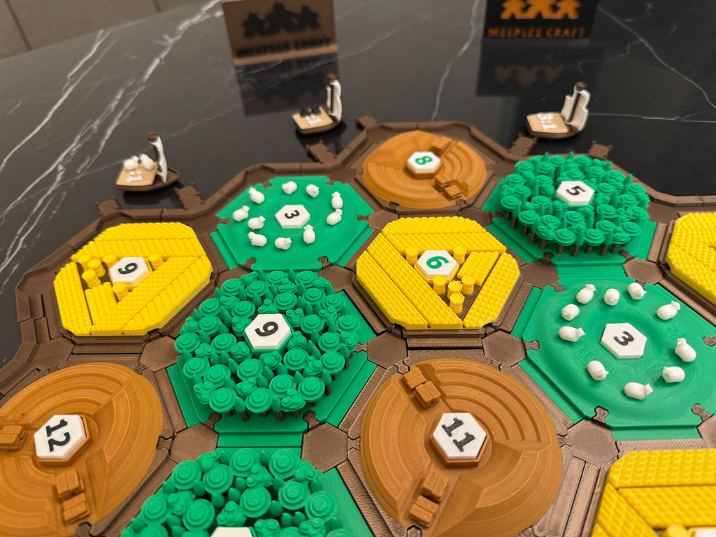 3D-Printed Catan Board Replacement Set for 5 to 6 players expansion | Modular Tiles & Joints