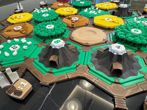 3D-Printed Catan Board Replacement Set: Modular Field Tiles & Joints