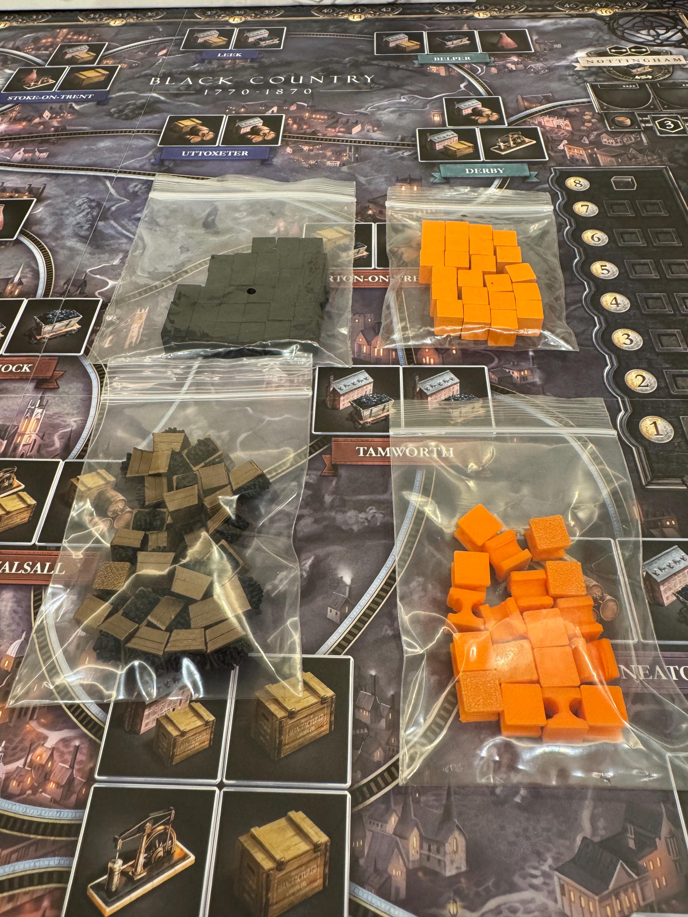 Brass Birmingham: 3D-Printed Coal & Iron Game Cubes