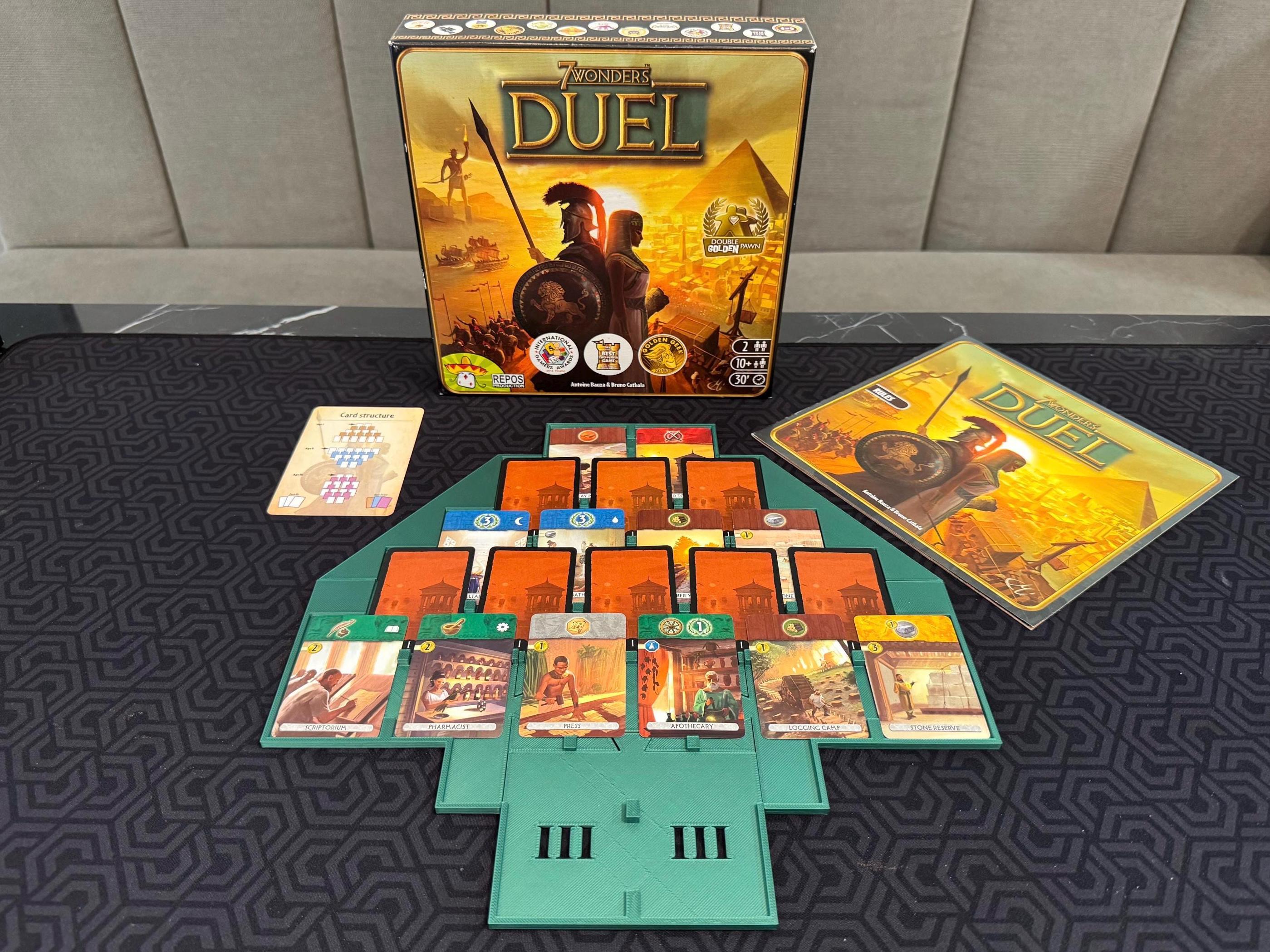 7 Wonders Duel Card Holder with Agora Expansion: 3D Printed Game Organizer