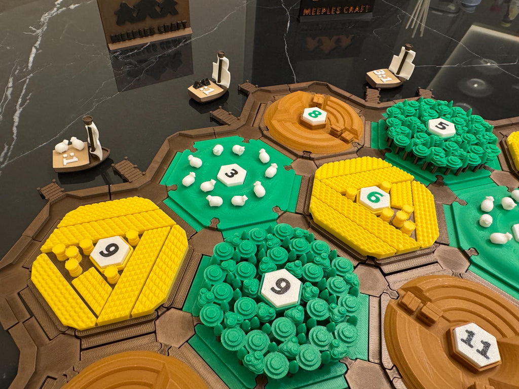 3D-Printed Catan Board Replacement Set: Modular Field Tiles & Joints