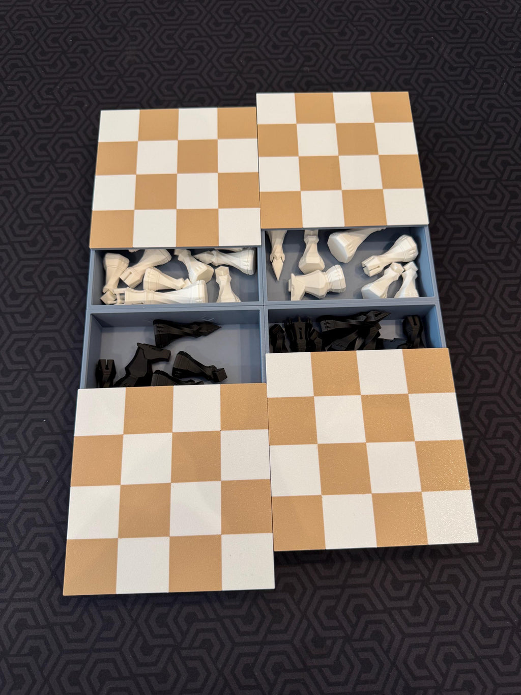 3D Printed Modular Chess Set: Compact Game with Storage