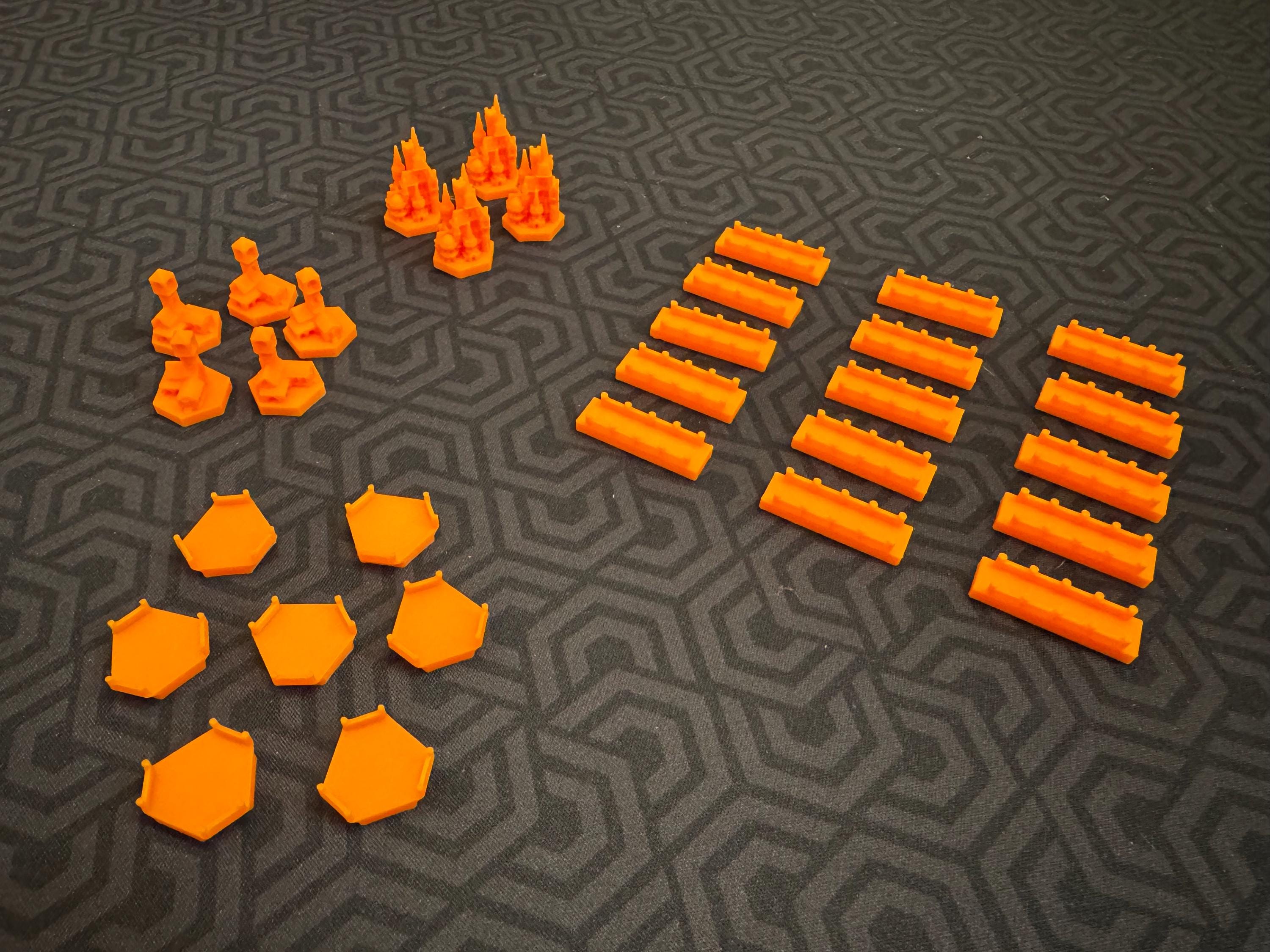 Custom 3D-Printed Catan Player Pieces – Settlements, Roads & Cities