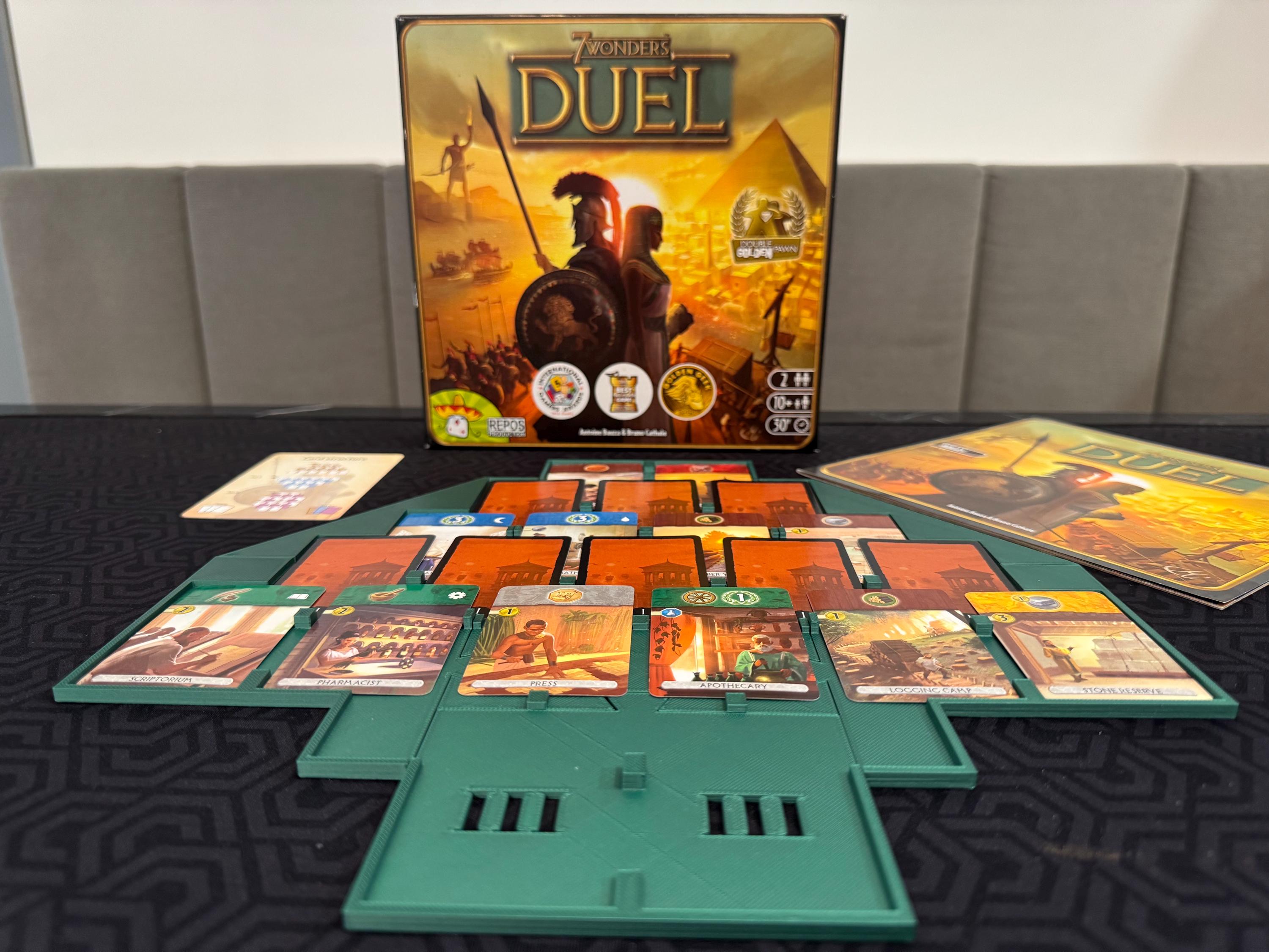 7 Wonders Duel Card Holder with Agora Expansion: 3D Printed Game Organizer
