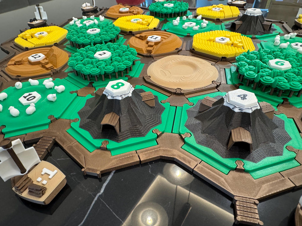 3D-Printed Catan Board Replacement Set for 5 to 6 players expansion | Modular Tiles & Joints