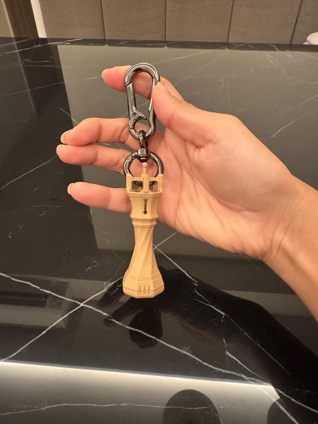 3D-Printed Chess King Keychain: Zinc Alloy Keyring