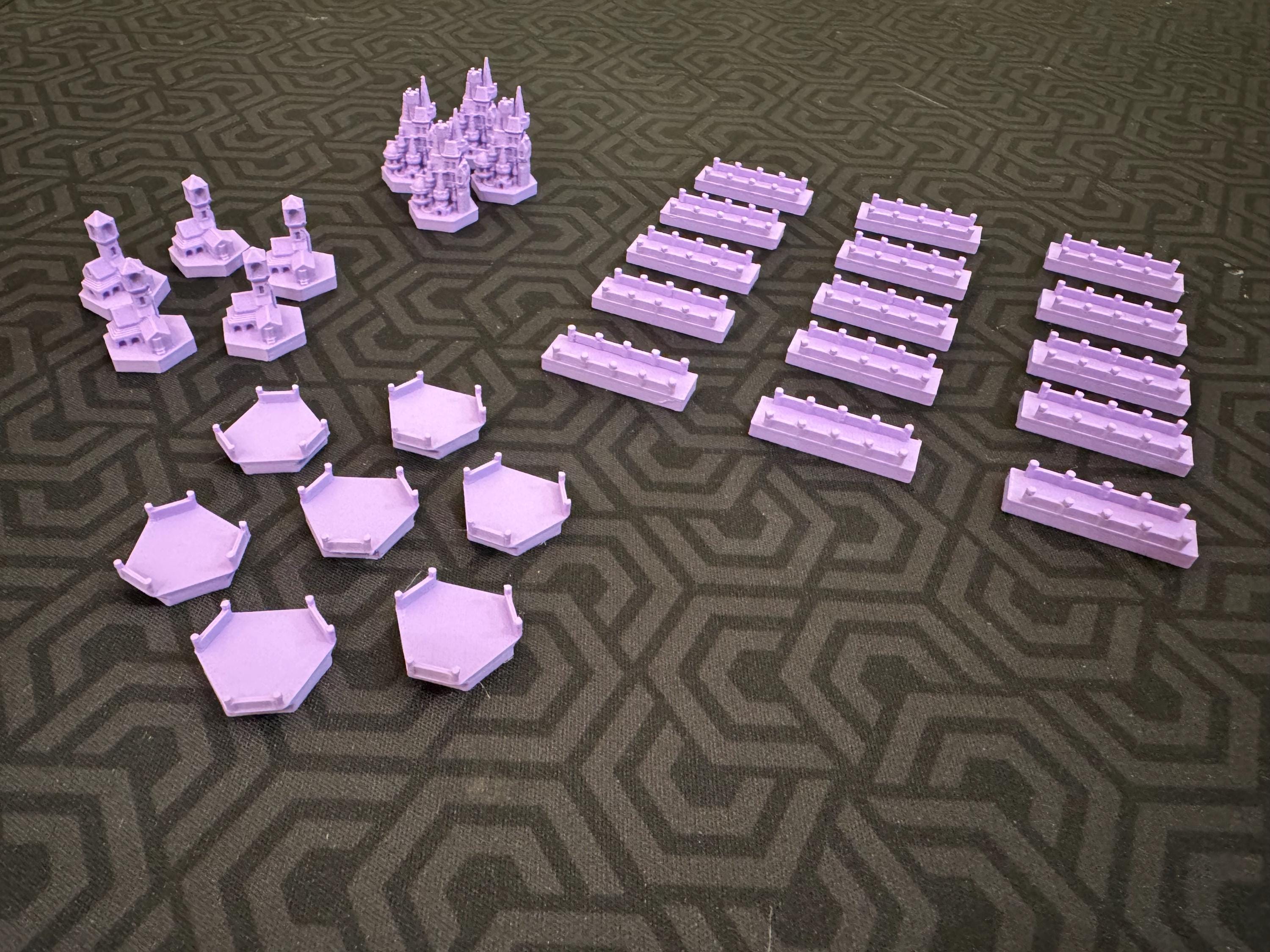 Custom 3D-Printed Catan Player Pieces – Settlements, Roads & Cities