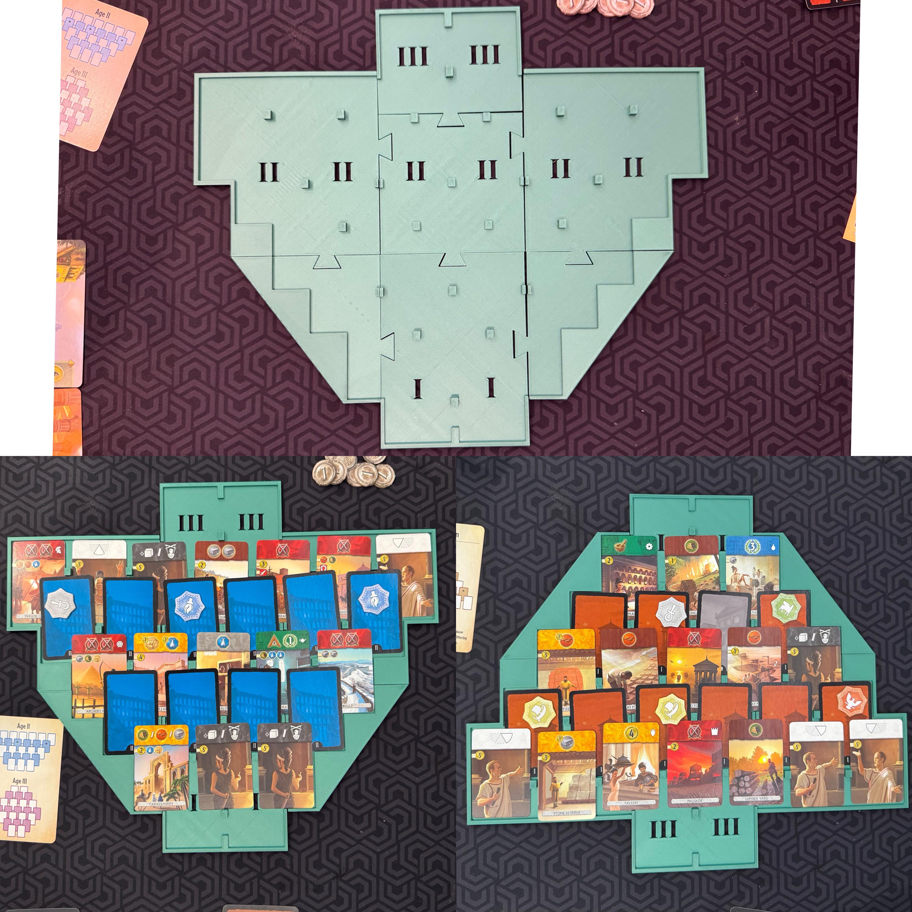 7 Wonders Duel Card Holder with Agora Expansion: 3D Printed Game Organizer