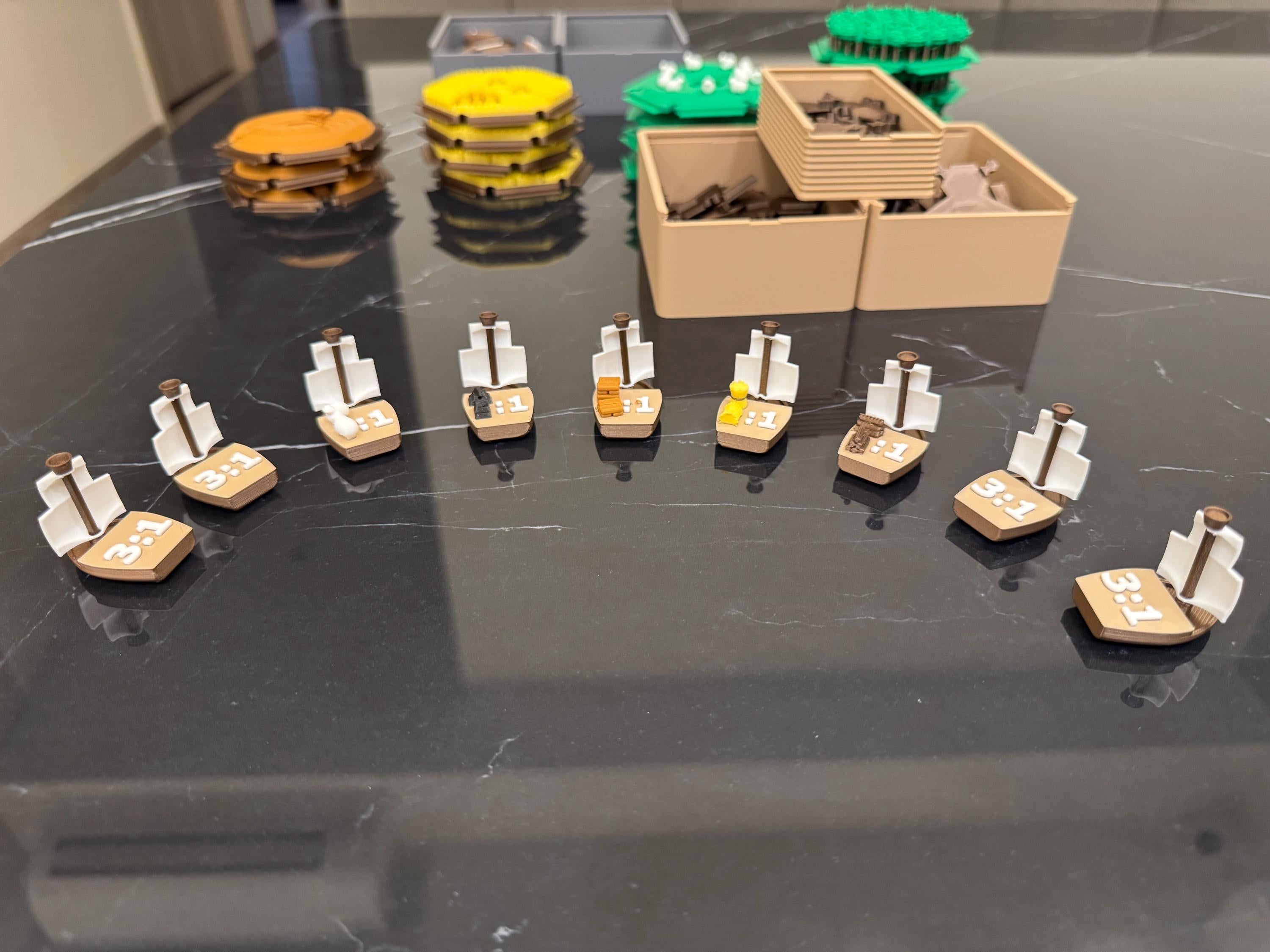 3D-Printed Catan Board Replacement Set: Modular Field Tiles & Joints